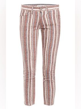 Isabel Marant Pink and Cream Patterned Cropped Pants